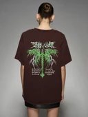 Unisex Dark Yeşil Baskılı Oversize Tshirt thumbnail 2