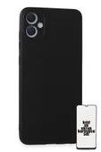 Galaxy A05 Uyumlu Kılıf Ve Ekran Koruyucu Set Soft Premium Silikon Kırılmaz Nano Cam - Siyah - 1