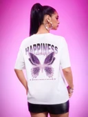 Unisex Happiness Baskılı Tasarım Tshirt thumbnail 3