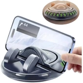 360° Dönebilen Yapışkanlı Numaratörlü Araç Telefon Tutucu Masaüstü Telefon Standı - 1