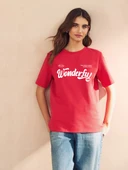 Wonderful Baskılı Unisex Oversize Tshirt - 4