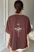 Unisex Yön Gösteren Baskılı Tasarım Tshirt - 7