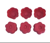 PinkRose Kırmızı 12 Li Silikon Mini Papatya Kek Kalıbı, Muffin Kalıbı 12 Adet - 1