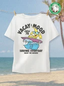Unisex Vacay Mood Baskılı Tasarım Tshirt - 9