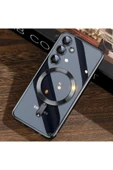 Galaxy 24 Plus Kılıf Magsafe Kablosuz Şarj Destekli Lens Korumalı Metalik Parlak Renkli - 1
