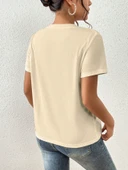 Portrait & Flower Baskılı Oversize Tshirt thumbnail 7