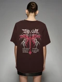 Unisex  Dark Kırmızı Baskılı Tasarım Tshirt thumbnail 3