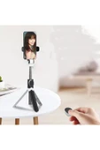 Düz Siyah/ Karışık Siyah-beyaz Bluetooth Kumandalı Selfie Çubuğu-monopod Telefon Tutucu - 3