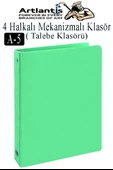4 Halkalı Klasör 1 Adet A5 PVC Öğrenci ve Ofis Tipi Evrak Sunum Klasörü İç Cepli Otomatik Mekanizmalı Büro Okul Arşivle - 2
