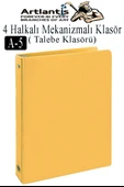 4 Halkalı Klasör 1 Adet A5 PVC Öğrenci ve Ofis Tipi Evrak Sunum Klasörü İç Cepli Otomatik Mekanizmalı Büro Okul Arşivle - 8