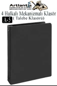 4 Halkalı Klasör 1 Adet A5 PVC Öğrenci ve Ofis Tipi Evrak Sunum Klasörü İç Cepli Otomatik Mekanizmalı Büro Okul Arşivle - 7