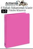 4 Halkalı Klasör 1 Adet A5 PVC Öğrenci ve Ofis Tipi Evrak Sunum Klasörü İç Cepli Otomatik Mekanizmalı Büro Okul Arşivle - 6