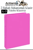 2 Halkalı Klasör 1 Adet A5 PVC Öğrenci ve Ofis Tipi Evrak Sunum Klasörü İç Cepli Otomatik Mekanizmalı Büro Okul Arşivle - 5