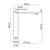 FONTANA YÜKSEK LAVABO BATARYASI (MAT FÜME) FJ-SS1027 - 2
