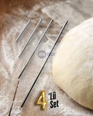 Metal Paslanmaz Masterchef Oklava 4'Lü Set 4 Farklı Ölçü Hamur Açma Oklavası 30- 50- 75- 100 cm - 2