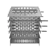 Kamp Ayısı® 2mm Galvaniz Metal GrillSpett™ Çift Taraflı Dikey Şiş Mangal Izgarası - 6 Şiş Hediyeli, Özel Taşıma Çantalı - 5