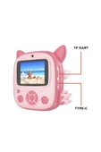Torima CMR-20 Pembe Dijital Video Kayıt Fotoğraf Çocuk Kamerası Termal Resim Kağıt Baskılı Yazıcı - 2
