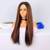 Kahverengi / Bakır Röfleli Tül Peruk thumbnail 3