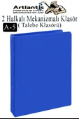 2 Halkalı Klasör 1 Adet A5 PVC Öğrenci ve Ofis Tipi Evrak Sunum Klasörü İç Cepli Otomatik Mekanizmalı Büro Okul Arşivle - 3