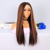 Kahverengi / Bakır Röfleli Tül Peruk thumbnail 2