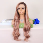 Kumral Beyaz Platin Röfleli Uzun Dalgalı Tül Peruk thumbnail 3