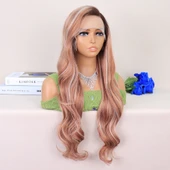 Kumral Beyaz Platin Röfleli Uzun Dalgalı Tül Peruk thumbnail 2