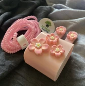 Brokoli Home iPhone 18W/20W Uyumlu Şarj Kılıfı,Şarj Kablo Örme Aparatı, Kablo Koruyucu Aparatı,çiçek - 2