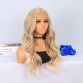 Platin Balköpüğü Röfleli Uzun Dalgalı Tül Peruk thumbnail 2