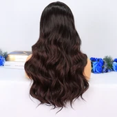 Kahverengi / Kızıl Kahve Ombreli Su Dalgalı Tül Peruk thumbnail 4