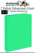 2 Halkalı Klasör 1 Adet A5 PVC Öğrenci ve Ofis Tipi Evrak Sunum Klasörü İç Cepli Otomatik Mekanizmalı Büro Okul Arşivle - 7