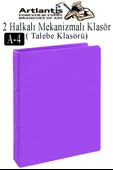 2 Halkalı Klasör 1 Adet A4 PVC Öğrenci ve Ofis Tipi Evrak Sunum Talebe Klasörü İç Cepli Otomatik Mekanizmalı Büro Okul - 4