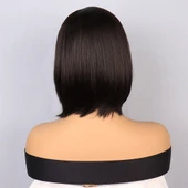 Kahverengi Kısa Balköpüğü Işıltılı Yan Tül Peruk thumbnail 4