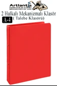 2 Halkalı Klasör 1 Adet A4 PVC Öğrenci ve Ofis Tipi Evrak Sunum Talebe Klasörü İç Cepli Otomatik Mekanizmalı Büro Okul - 2