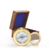 Ahşap Kutulu Pirinç Mercekli Pusula Model 2 thumbnail 1