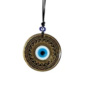 Altın Varaklı Nazar boncuklu Füzyon cam El İşçiliği 12 Cm Duvar Süsü Nazarlık Hediyelik Eşya thumbnail 4