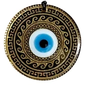 Altın Varaklı Nazar boncuklu Füzyon cam El İşçiliği 12 Cm Duvar Süsü Nazarlık Hediyelik Eşya thumbnail 1