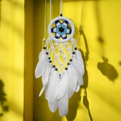 Yıldız Motifli Kuş Tüylü Makrome Duvar Süsü thumbnail 2