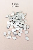 Oya Abiye Bileklik Kolye Pleksi Metalik Plastik Pul Gümüş Renk 8 gram 60 adet - BNC504 thumbnail 1
