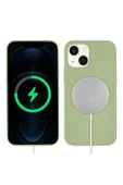 Iphone 13 Kılıf Wireless Tacsafe Şarj Destekli Kapak (SİLKSAFE) - 1