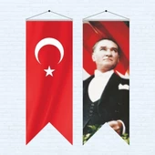Atatürk Posteri ve Türk Bayrağı Kırlangıç 70x200 cm -2 - 1