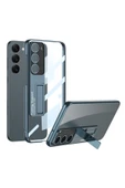 Samsung Galaxy S23 Kılıf Kamera Korumalı Şeffaf Tasarımlı Standlı Kapak (Lego) - 2