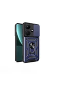 İnfinix Hot 30İ Kılıf Sürgülü Tank Zırh Yüzüklü Mıknatıslı Standlı Kapak (S-VEGA) - 1
