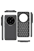Xiaomi Mi 14 Ultra Kılıf Kamera Çıkıntılı Karbon Fiber Dokulu Renk Atmaz Kapak (NEGRO) thumbnail 3