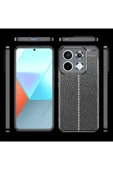 Xiaomi Redmi Note 13 5G Kılıf Deri Görünümlü Renk Atmayan Dayanaklı Silikon Kapak (NİSS) thumbnail 5