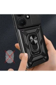 İnfinix Hot 30İ Kılıf Sürgülü Tank Zırh Yüzüklü Mıknatıslı Standlı Kapak (S-VEGA) - 5