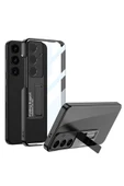 Samsung Galaxy S24 Plus Kılıf Kamera Korumalı Şeffaf Tasarımlı Standlı Kapak (Lego) - 2
