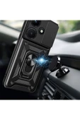 İnfinix Hot 30İ Kılıf Sürgülü Tank Zırh Yüzüklü Mıknatıslı Standlı Kapak (S-VEGA) - 3