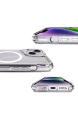 iPhone 15 Kılıf Magsafe Kamera Yükseltili Şeffaf Ultra Koruma Sert Kapak (T-Max-mag) thumbnail 5
