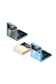 Samsung Galaxy Z Flip 4 Kılıf Kamera Lens Korumalı Kenarları Renkli Parlak Sert Şeffaf Kapak - 3