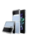 Samsung Galaxy Z Flip 4 Kılıf Kamera Çıkıntılı Renksiz Sararmaz Şeffaf Sert Kapak (Vonn) - 1